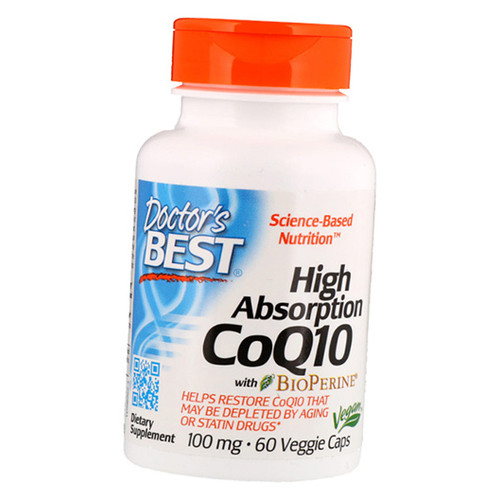 Антиоксидант Doctor's Best High Absorption CoQ10 100 60 вегкапсул (70327012) фото №2