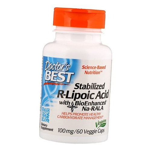 Антиоксидант Doctor's Best Stabilized R-Lipoic Acid 100 60 овочевих капсул (70327007) фото №2