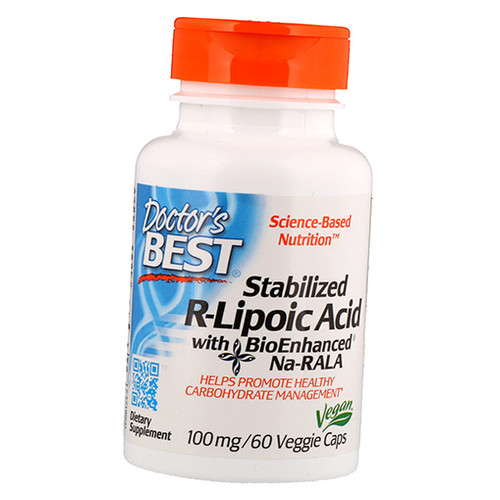 Антиоксидант Doctor's Best Stabilized R-Lipoic Acid 100 60 овочевих капсул (70327007) фото №1