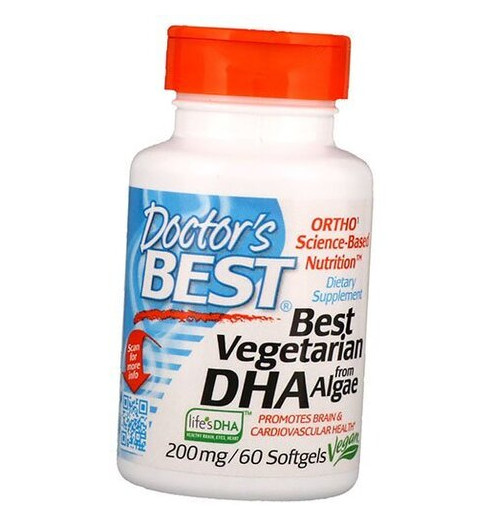 Спеціальний препарат Doctor Best Vegan DHA 200 60 вег. гелкапсул (67327004) фото №1