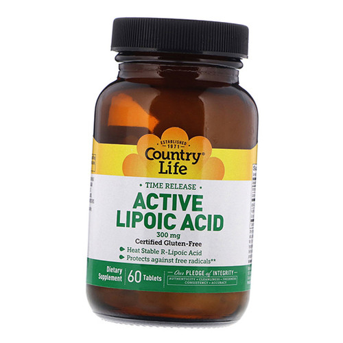 Антиоксидант Country Life Active Lipoic Acid 300 60 таблеток (70124002) фото №1