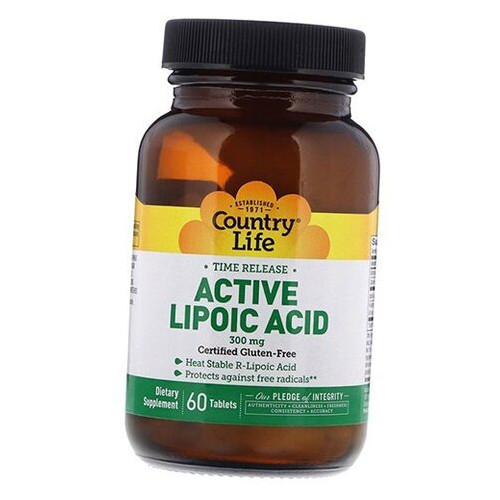 Антиоксидант Country Life Active Lipoic Acid 300 60 таблеток (70124002) фото №2