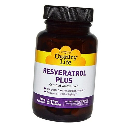 Антиоксидант Country Life Resveratrol Plus 60 вегкапсул (70124001) фото №2