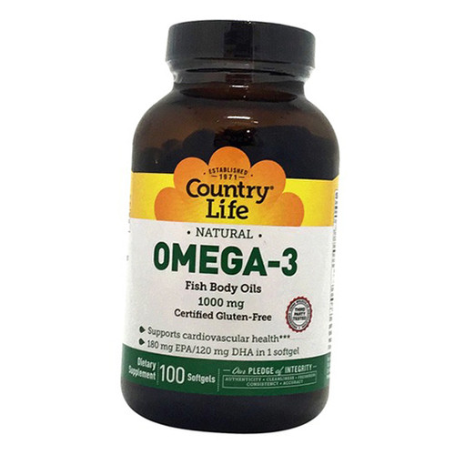 Спеціальний препарат Country Life Omega-3 Fish Body Oil 100 гелкапсул (67124003) фото №2
