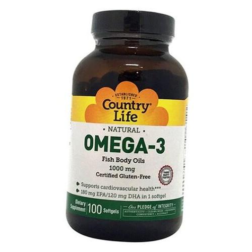 Спеціальний препарат Country Life Omega-3 Fish Body Oil 100 гелкапсул (67124003) фото №1