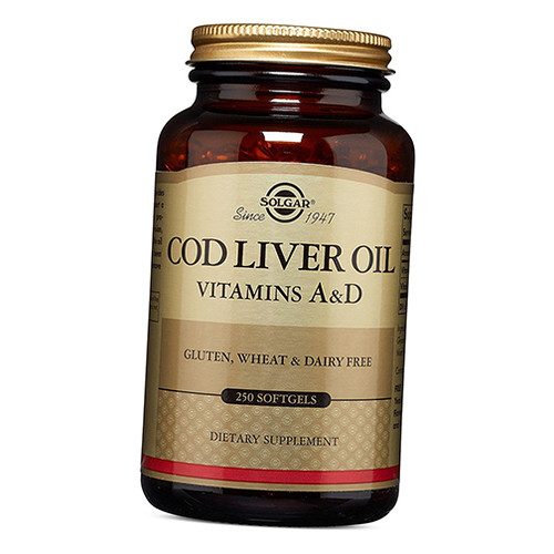 Спеціальний препарат Solgar Cod Liver Oil 250 гелкапсул (67313001) фото №1