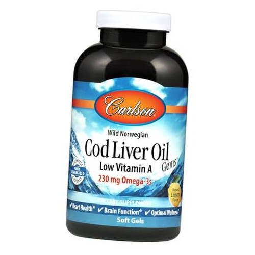Спеціальний препарат Carlson Labs Cod Liver Oil Low Vitamin A 150 гелкапсул Лимон (67353005) фото №1