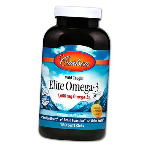 Спеціальний препарат Carlson Labs Elite Omega-3 180 гелкапсул Лимон (67353010) фото №2