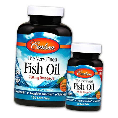 Спеціальний препарат Carlson Labs Fish Oil 150 гелкапсул Апельсин (67353011) фото №2
