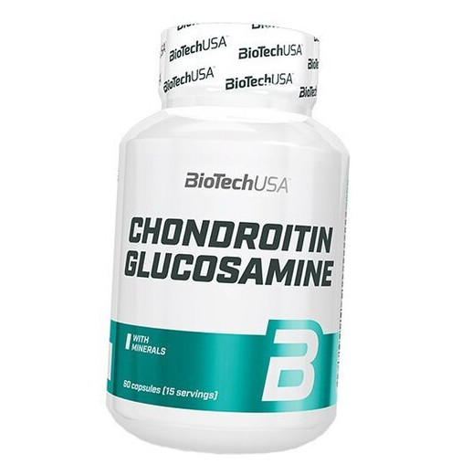 Препарат для суглобів та зв'язок BioTech Chondroitin Glucosamine 60капсул фото №2