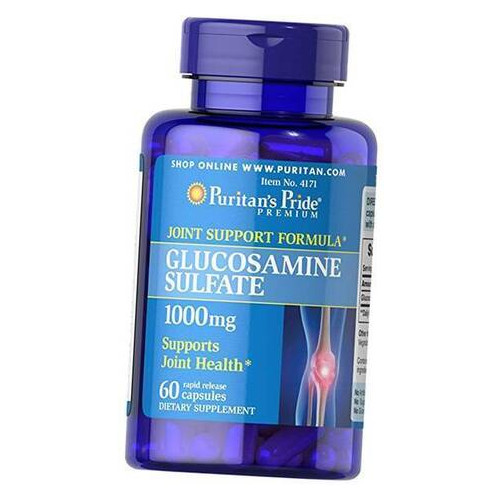 Препарат для зв'язок та суглобів Puritan's Pride Glucosamine Sulfate 1000 mg 60 caps фото №2