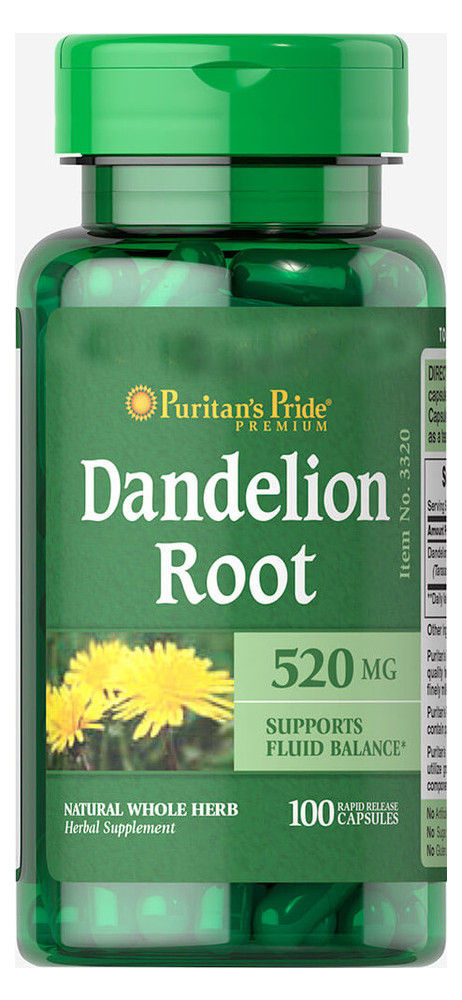 Специальный продукт Puritans Pride Dandelion Root 520 mg 100 капсул (4384301529) фото №1