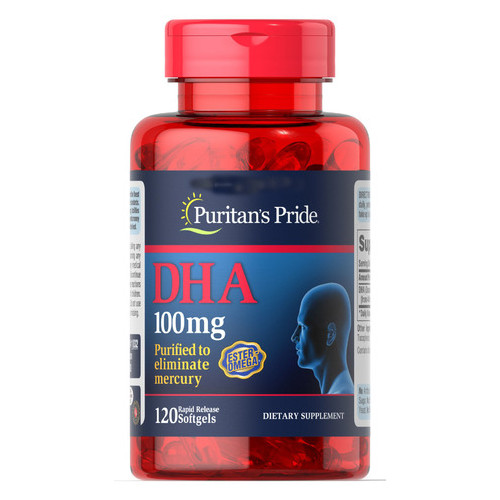 Спеціальний продукт Puritans Pride DHA 100 mg 120 капсул (4384301530) фото №2