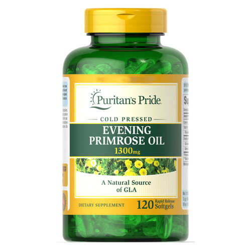Спеціальний продукт Puritans Pride Evening Primrose Oil 1300 mg with GLA 120 капсул (4384301533) фото №2