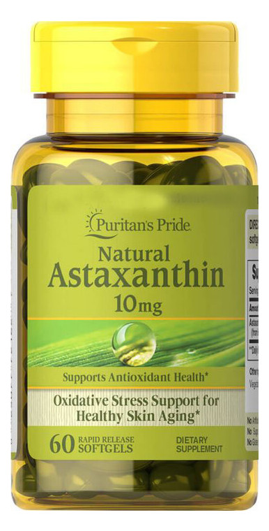 Спеціальний продукт Puritans Pride Natural Astaxanthin 10 mg 60 капсул (4384301429) фото №1