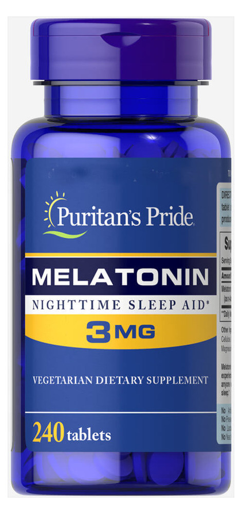 Спеціальний продукт Puritan's Pride Melatonin 3 mg 240 таблеток (4384301610) фото №1