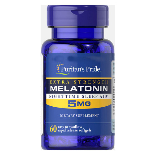 Спеціальний продукт Puritan's Pride Melatonin 5 mg 60 капсул (4384301612) фото №1
