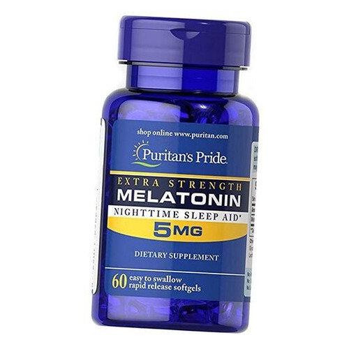 Спеціальний продукт Puritan's Pride Melatonin 5 mg 60 капсул (4384301612) фото №2