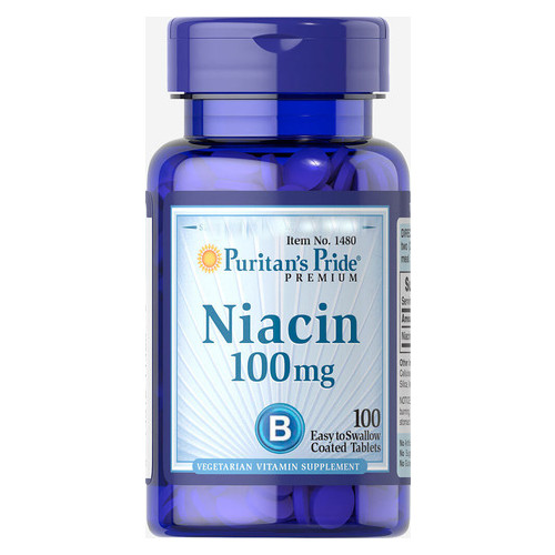 Спеціальний продукт Puritan's Pride Niacin 100 mg 100 таблеток (4384301621) фото №1