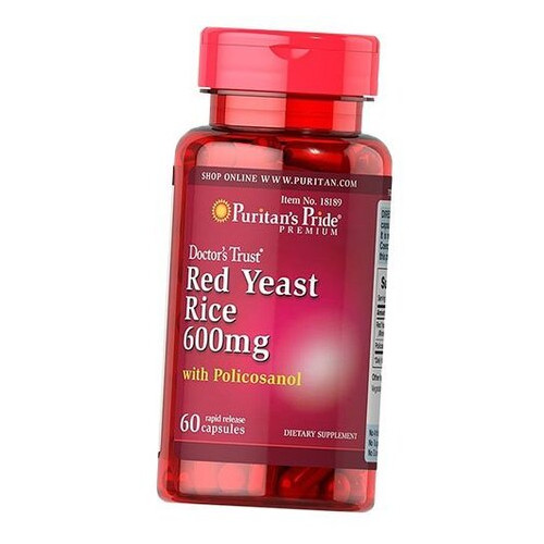 Спеціальний продукт Puritan's Pride Red Yeast Rice 600 mg 60 капсул (4384301651) фото №2