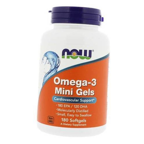 Спеціальний препарат Now Foods Omega-3 Mini Gels 180 гелкапсул (67128009) фото №2