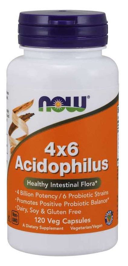 Спеціальний продукт NOW Acidophilus 4X6 Veg Capsules 120 капсул (4384302583) фото №1
