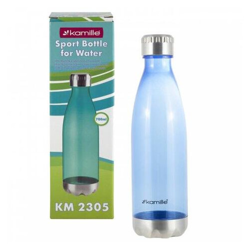 Пляшка спортивна для води Kamille KM-2305 700мл (зелений, помаранчевий, синій) фото №7