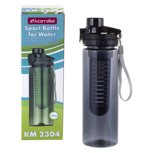 Пляшка спортивна для води Kamille KM-2304 750мл (чорний, бордовий, пляшковий, синій) фото №5