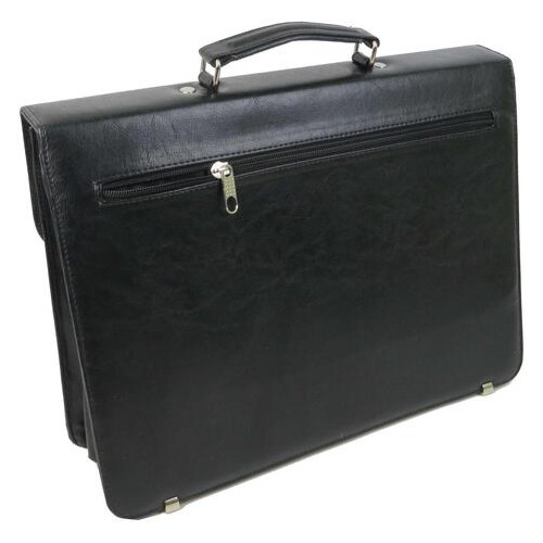 Чоловічий діловий портфель з екошкіри Exclusive 722900 чорний фото №4