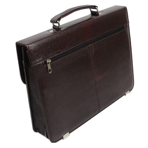 Невеликий чоловічий портфель із еко шкіри Exclusive, Україна коричневий фото №3
