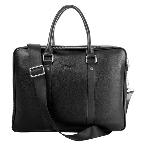 Кожаная мужская сумка с карманом для ноутбука Vito Torelli VT-6048-3-black фото №2