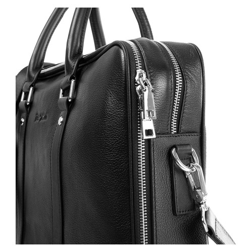 Кожаная мужская сумка с карманом для ноутбука Vito Torelli VT-6048-3-black фото №6
