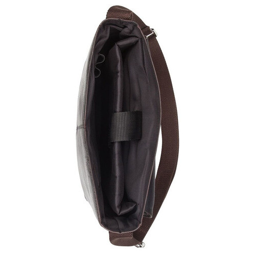 Чоловіча вертикальна шкіряна сумка-листоноша Livergy темно-коричнева фото №8