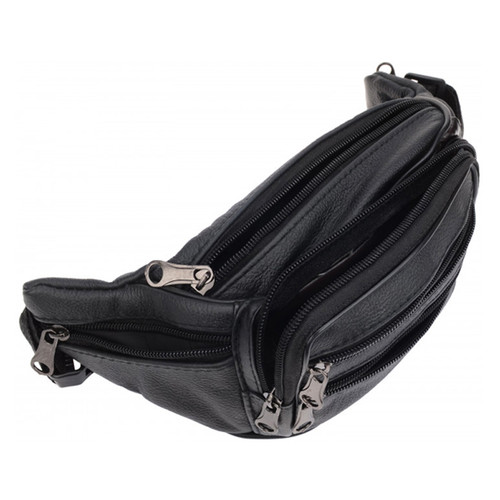Чоловіча шкіряна сумка на пояс Borsa Leather 1t166m-black фото №5