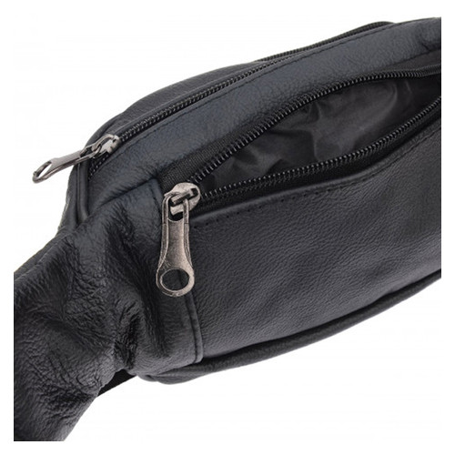 Чоловіча шкіряна сумка на пояс Borsa Leather 1t166m-black фото №4