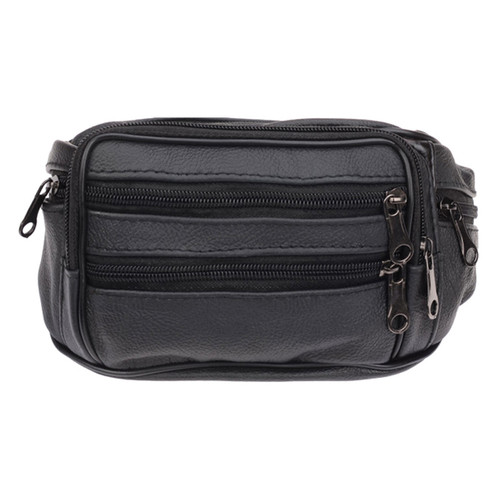 Чоловіча шкіряна сумка на пояс Borsa Leather 1t166m-black фото №2