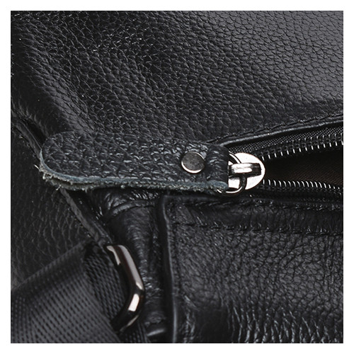 Чоловічі шкіряні сумки на плече Borsa Leather K18168-black фото №3
