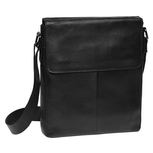 Чоловічі шкіряні сумки на плече Borsa Leather K18168-black фото №5