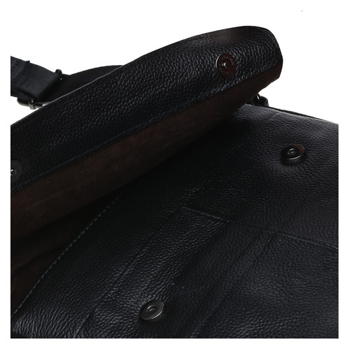Чоловічі шкіряні сумки на плече Borsa Leather K18168-black фото №2