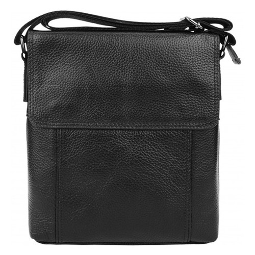 Чоловіча шкіряна сумка Borsa Leather 1t8153m-black фото №1