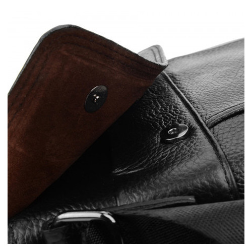 Чоловіча шкіряна сумка Borsa Leather 1t8153m-black фото №5