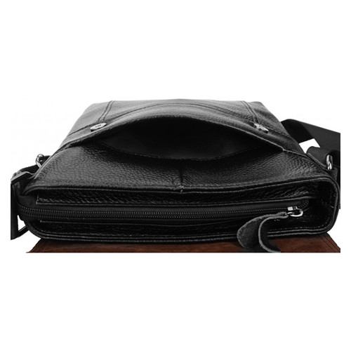 Чоловіча шкіряна сумка Borsa Leather 1t8153m-black фото №6