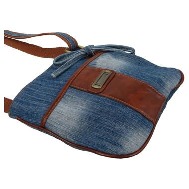 Наплічна сумка джинсова Fashion jeans bag синя фото №6