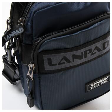 Чоловіча сумка планшет на плече Lanpad синій фото №4