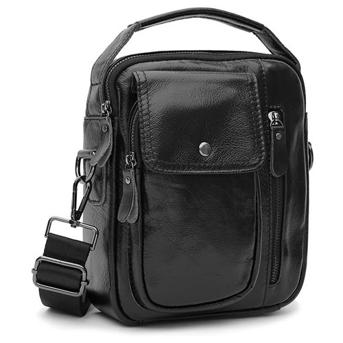 Чоловіча шкіряна сумка Keizer K1338a-black фото №1