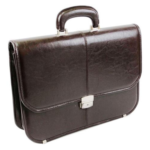 Чоловічий портфель із еко шкіри JPB, TE-40 коричневий фото №2
