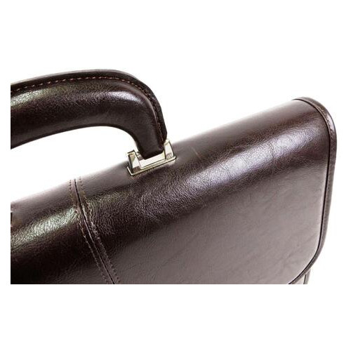 Чоловічий портфель із еко шкіри JPB, TE-40 коричневий фото №9