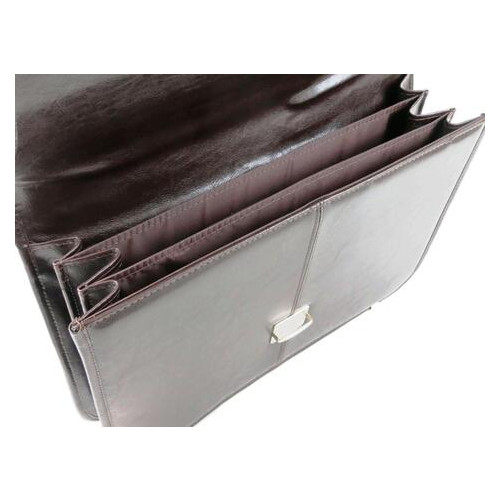 Чоловічий портфель із еко шкіри JPB, TE-40 коричневий фото №7