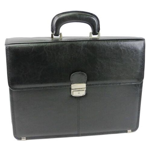 Чоловічий діловий портфель із еко шкіри JPB, TE-29 чорний фото №4