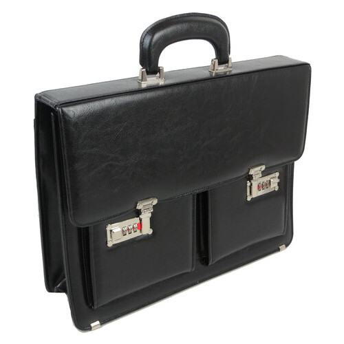 Чоловічий портфель на кодових замках з еко шкіри JPB TE-35ZSZ чорний фото №2